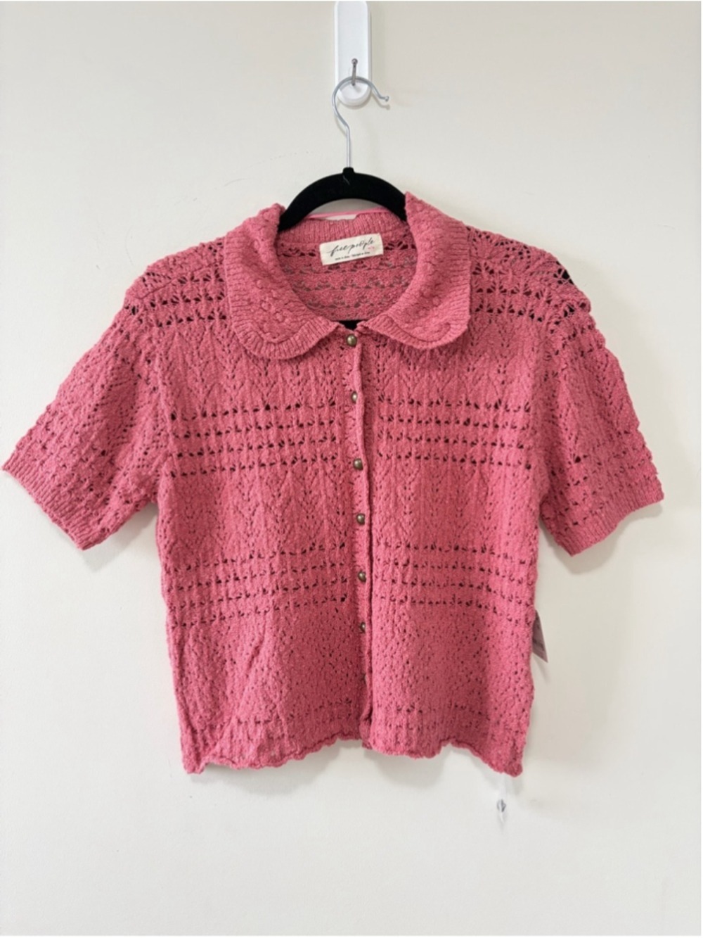 FREE PEOPLE DAILY CARDIGAN FADED ROSE SIZE M - Picture 5 of 12